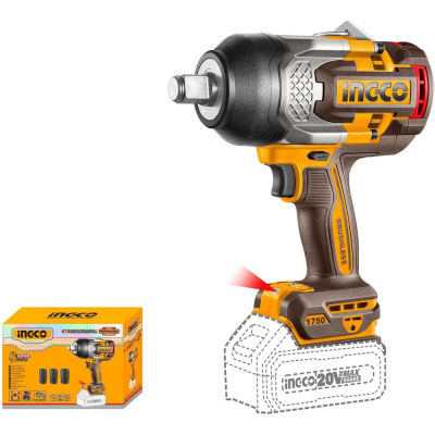 Аккумуляторный гайковерт INGCO BL 20В 1750Hm 3/4 без АКБ и ЗУ SUPER INDUSTRIAL