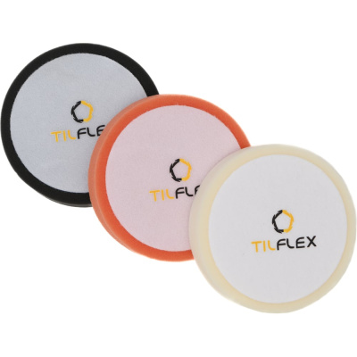 Круги полировочные TILFLEX TILFLEX 150мм, липучка 125мм, оранжевый/черный/белый, толщина 30мм (набор - 3 шт.)