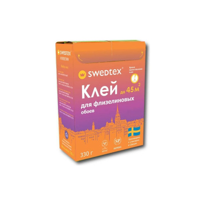 Сухой клей Swedtex Swedtex ФЛИЗЕЛИН для обоев на флизелиновой основе, 330 г, 45 кв.м