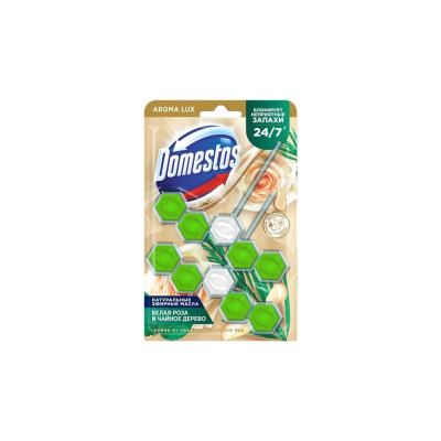 Блок для очищения унитаза POWER 5 DUO DOMESTOS свежесть зеленого чая 7X(2x50Г)