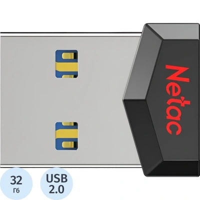 Флеш-диск 32 GB NETAC UM81, USB 2.0, черный, NT03UM81N-032G-20BK