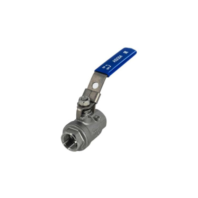 Кран шаровый муфтовый двусоставной NEWKEY (2PC) с фиксатором, нержавеющий, AISI304 DN20 (3/4"), (CF8), PN64 NK-BMLf20/4