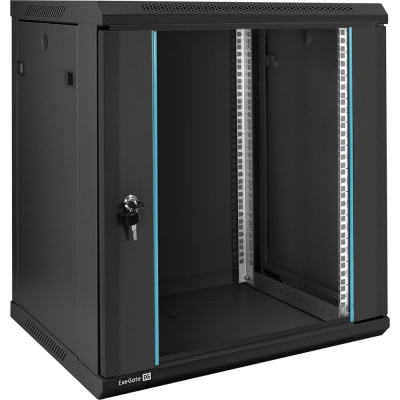Шкаф телекоммуникационный ExeGate 19 настенный 12U EC-WM-12U.450.G.BLACK 19”, 12U, 600x450x635mm ШхГхВ