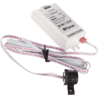 Датчик движения 230V 500W 5-8см 30 белый с 1.5м кабелем Feron