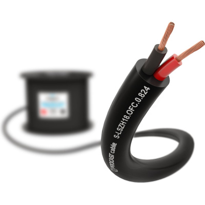 Акустический кабель PROCAST cable S-LSZH 18.OFC.0,824.3, 18AWG 2x0,824mm2, красно-черный, 3м