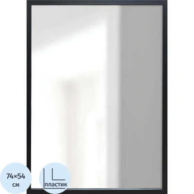 Зеркало МИР_в раме ПЛС 540х30х740 / 500х700 (365007730) черный