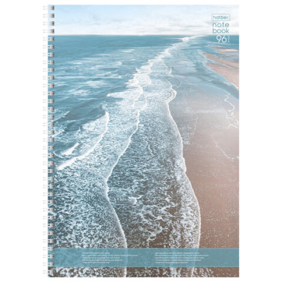 Тетрадь А4, 96 л., HATBER, гребень, клетка, глянцевый УФ-лак, карман, "Aqualife", 094203, 96Ткм4В1гр 2339
