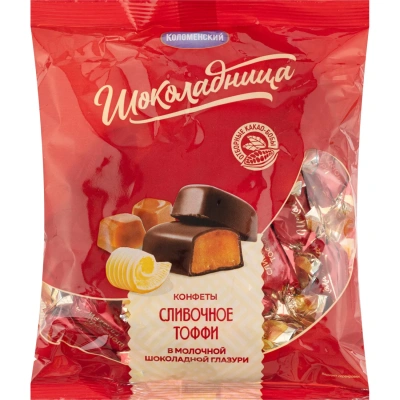 Конфеты Тоффи Шоколадница из мягкой карам. слив в мол шок глаз. 200г