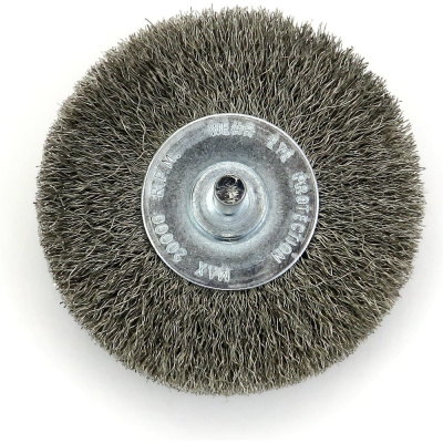 Щетка дисковая EuroBrush Д80x19 c хв-м д6x30, ворс гофр нерж сталь 0,20, до 20000 об/мин код 13-092 EB-D80SS3