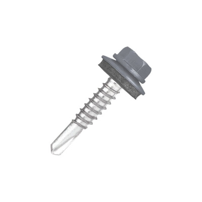 Кровельный саморез Rizzel 4,8x19 RAL 7035 сверло №2, 400 шт