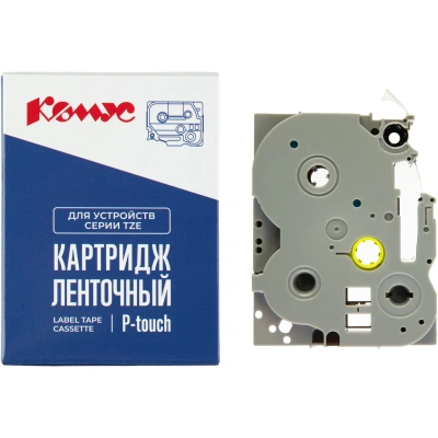 Картридж Комус TZE-251(Brother TZE-251 черный на белом,24мм/8м)