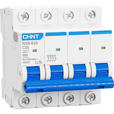 Автоматический выключатель CHINT модульный 4п C 25А 4.5кА NXB-63S (R)