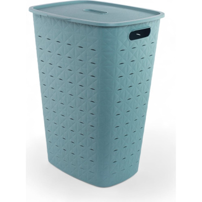 Корзина для белья CURVER SOFTEX голубая 56 л