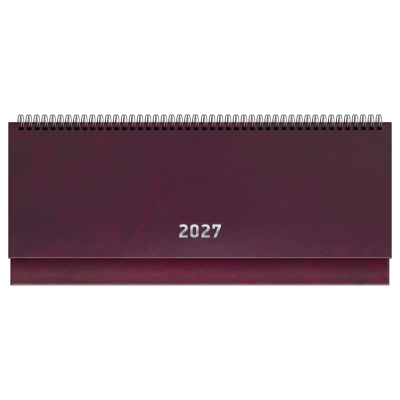 Планинг датированный 2027г., 64л., 285*100, бумвинил, BG, бордовый