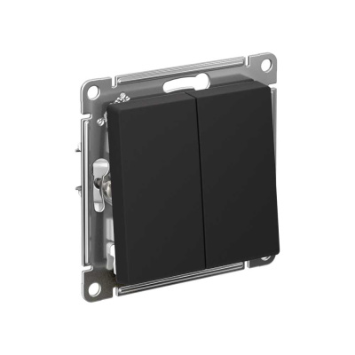 2-клавишный выключатель Systeme Electric ATLASDESIGN сх.5, 10АХ, мех., быстрозажим. клем., КАРБОН