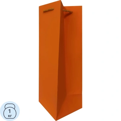 Пакет из гладкой дизайнерской бумаг. Ручки -декоративный шнур/SPB26-ORANGE