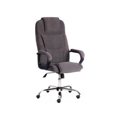 Кресло Tetchair bergamo 22 хром, флок, серое 29