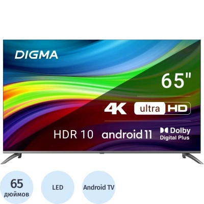Телевизор Digma DM-LED65UBB41, смарт (Android TV)