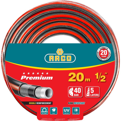 Поливочный армированный 5-ти слойный шланг Raco PREMIUM 1/2"x20м
