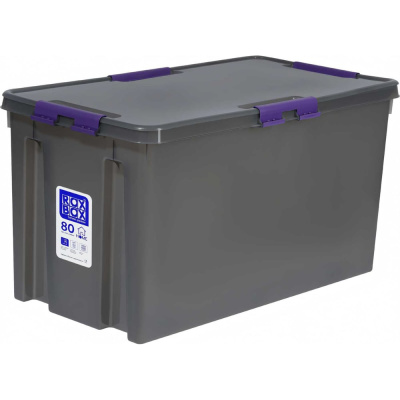 Ящик п/п Rox Box 720x390x380 80л. мороз. с крышкой на клипсах цв. прозрачно-серый
