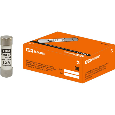 Плавкая вставка TDM ELECTRIC ПВЦ-С3 14х51 32А