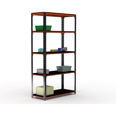 СтеллажООО Металекс Kit Comfort 2400х1200х400 пять полок, оранжево-чёрный