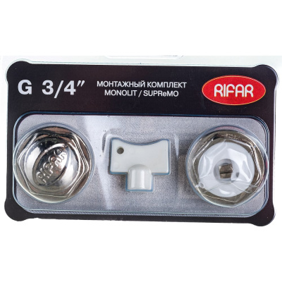 Комплект для подключения радиатора RIFAR MONOLIT/SUPReMO 3/4 R.Ad.G34MS состоит из заглушки G-3/4" и воздухоотводчика