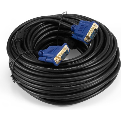 Кабель ExeGate VGA Pro EX-CC-PVGA-15M15M-20.0 15M 15M, 20м, 2 фильтра, позолоченные контакты, экран