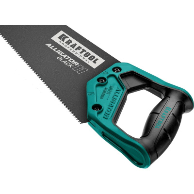 Ножовка для точного реза Kraftool "Alligator BLACK", 450 мм, 11 TPI 3D зуб, 15205-45 оставляет после себя чистый распил