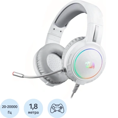 Гарнитура Redragon H270-W (70708) Mento RGB, 3.5мм, белая