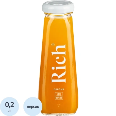 Нектар Rich Персик, стекло 0,2л