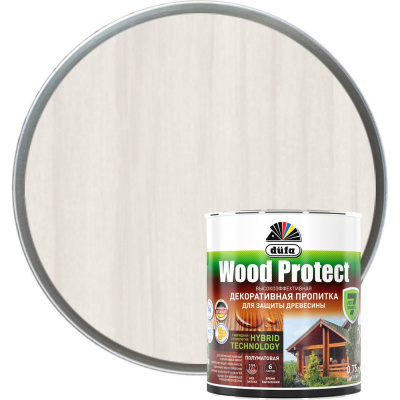 Пропитка для защиты древесины Dufa Wood Protect белый 750 мл