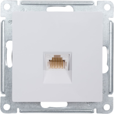 Механизм Systeme Electric (ранее Schneider Electric) серии AtlasDesign в цвете белый розетки телефонной с разъёмом RJ11