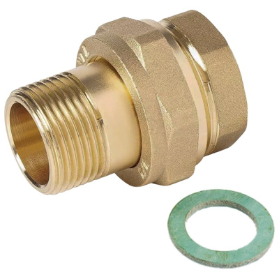 Американка прямая под прокладку ViEiR 3/4" гайка x 3/4" штуцер, латунная HJS44