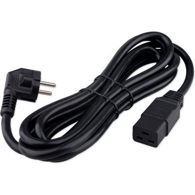 Кабель питания Cablexpert (RU) Schuko-C19, 3x2.5мм2, 16A, с заземлением, медь, 3м, черный, пак