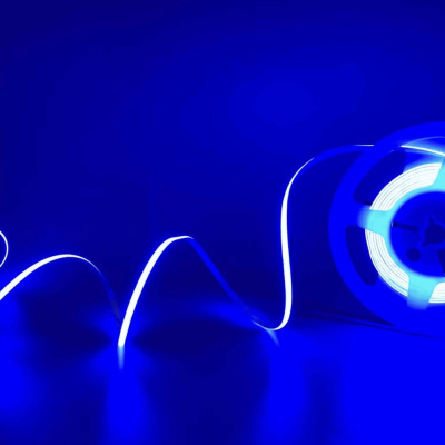 Светодиодная лента Geniled синяя 5м 24В 9Вт/м COB подсветка 320 led/m IP33 5мм