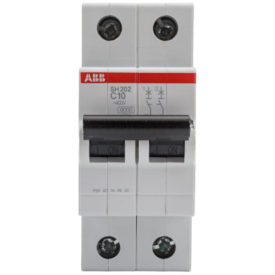 Автоматический выключатель ABB 2-полюсной sh202 c 10