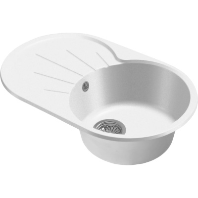 Мойка SANTREK AQUA PRO ROUND SA-R750L чаша + крыло 750*460 мм (иней-321) (+ сифон)