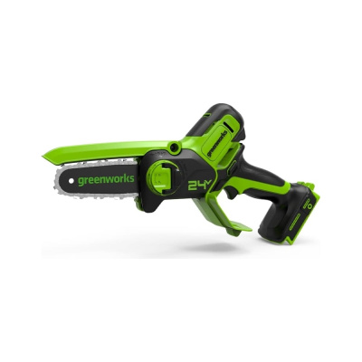 Цепная мини пила аккумуляторная Greenworks GD24CSMNX, 24V, 15см, бесщеточная, без АКБ и ЗУ