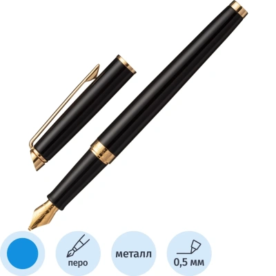 Ручка перьевая WATERMAN HEMISPHERE S0920610 черн лак с позол,чернила син