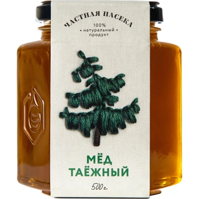Мед Частная пасека таежный стекло, 500г