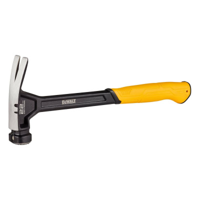 Одноэлементный молоток с прямым гвоздодёром Dewalt 624 г DWHT51005-0 используется для столярных и слесарных работ.