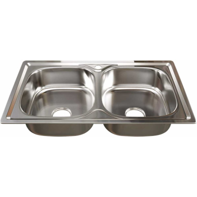 Двухчашевая кухонная врезная мойка MIXLINE 81×46 см