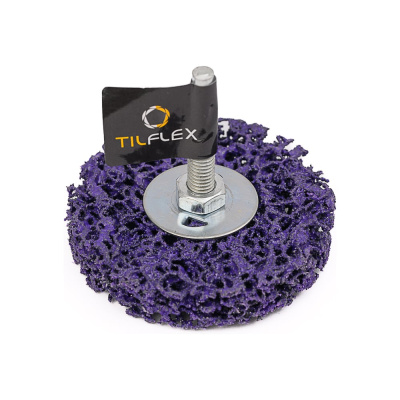 Зачистной коралловый диск TILFLEX на шпинделе Coral-Button Wheel (фиолетовый), 75 мм TL83
