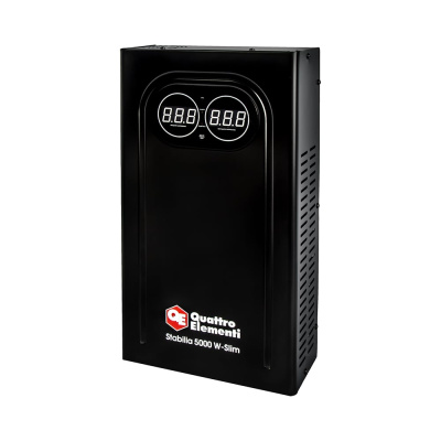 Стабилизатор напряжения настенный QUATTRO ELEMENTI Stabilia 5000 W-Slim (5000 ВА, 140-270 В) 917-810