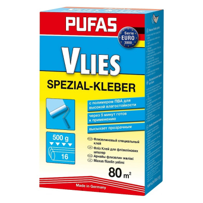 Обойный клей PUFAS EURO 3000 специальный флизелиновый клей 500 г
