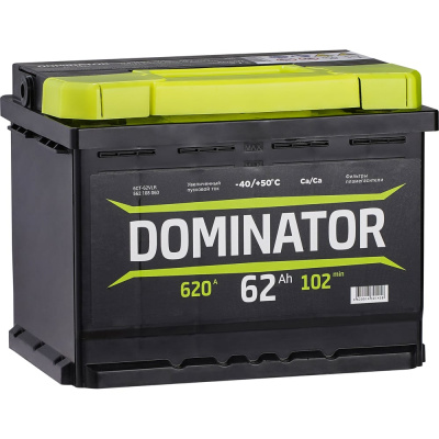 Аккумулятор DOMINATOR 6 СТ 62 Ач 0 LR, 620 А ССА