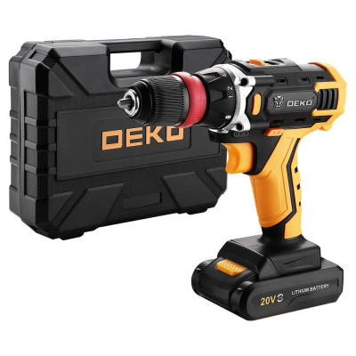Аккумуляторная дрель Deko DKCD20FU-Li со съемным патроном