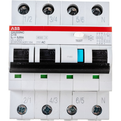 Автоматический выключатель дифференциального тока ABB DS203NC C16 AC30
