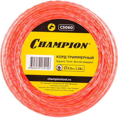 Корд триммерный Square Twist DUO (3 мм; 28 м) Champion